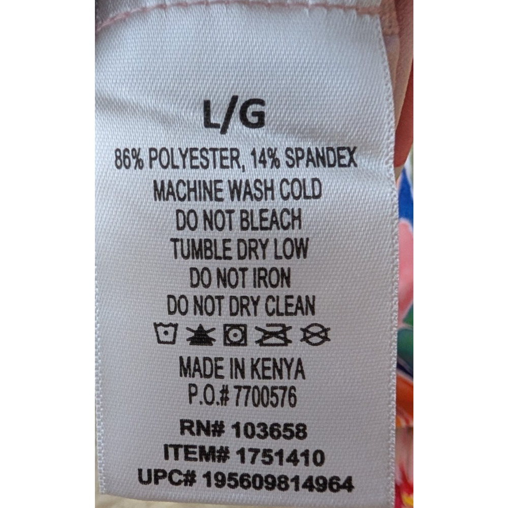 Hurley Womens UPF 50+ Long Sleeve Tropical Print Rashguard Surf Swim Beach Large - Picture 8 of 9